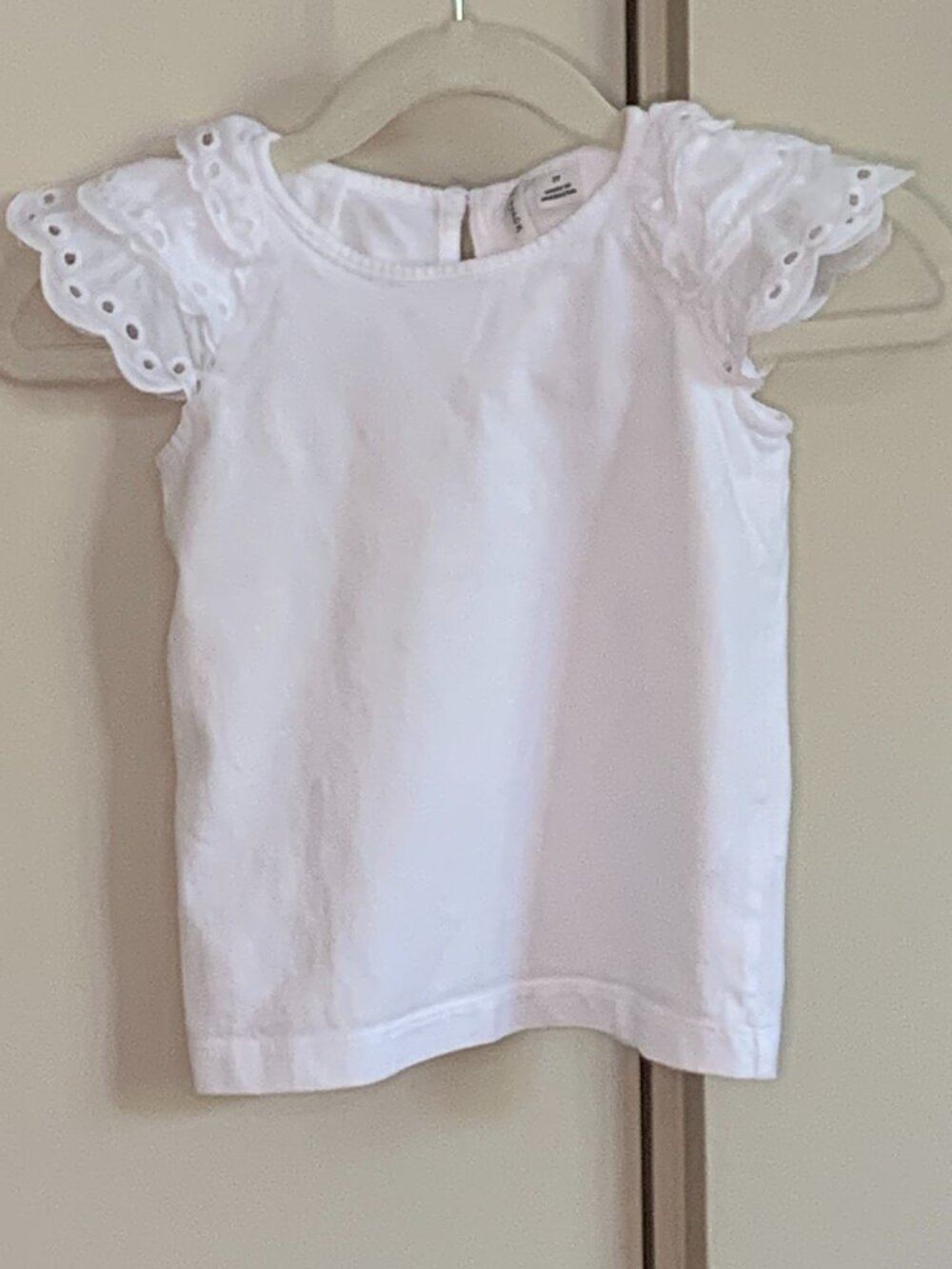 Janie and Jack White Eyelet Flutter Sleeve Top | Girls Size 2T